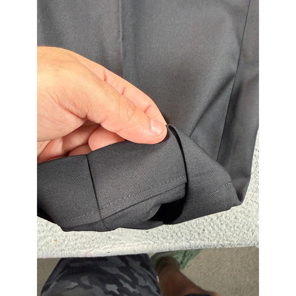 Santorelli Romeo Dress Pants Men 36x28 Black Wool Luxury Serge Italy Cuffed Flat